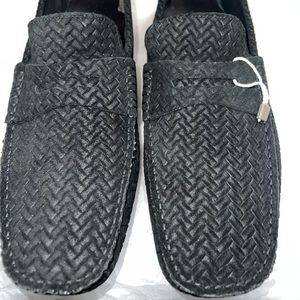 Gold brothers size 10 black suede loafers made in Italy top quality